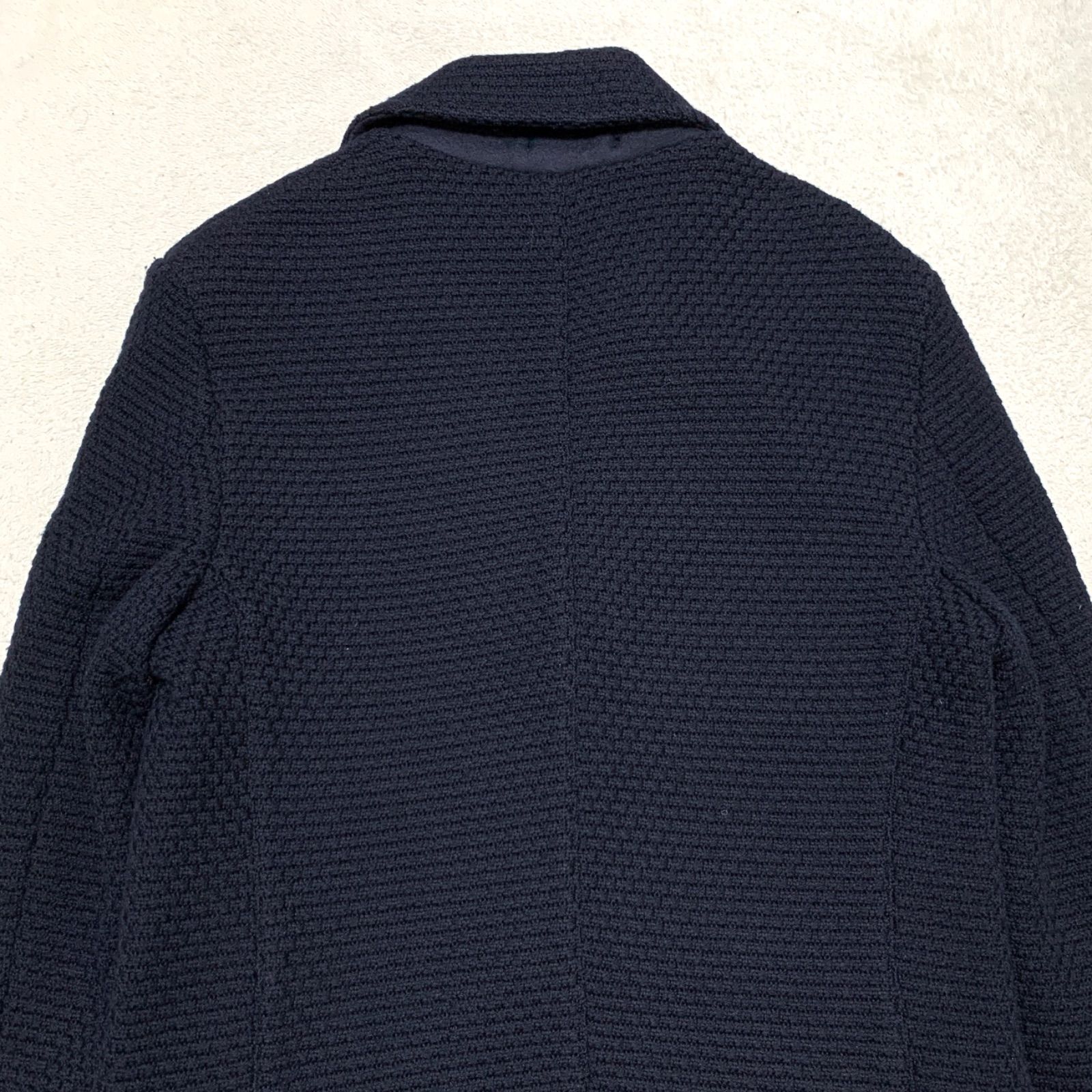 LARDINI イタリア製 チェスターコート バスケット編みニット 背抜き 