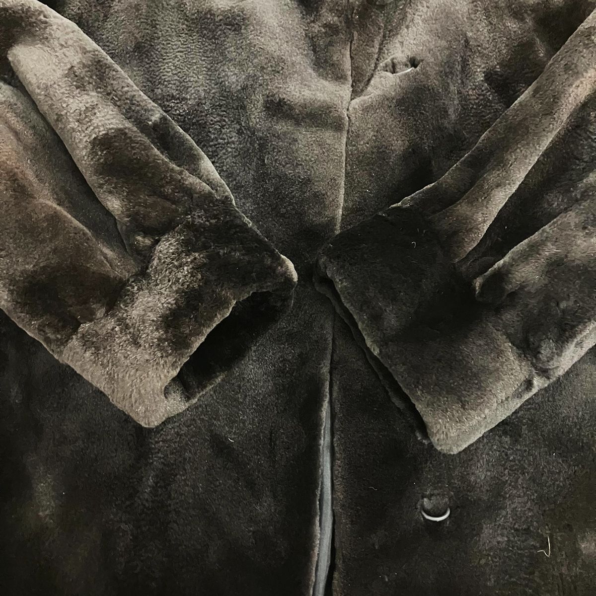 総丈92㎝ ムーンバット フラッシュ シェアードミンク グレー系 コート L シェアードミンク ロングコート ブラック ブラウン レディース M L