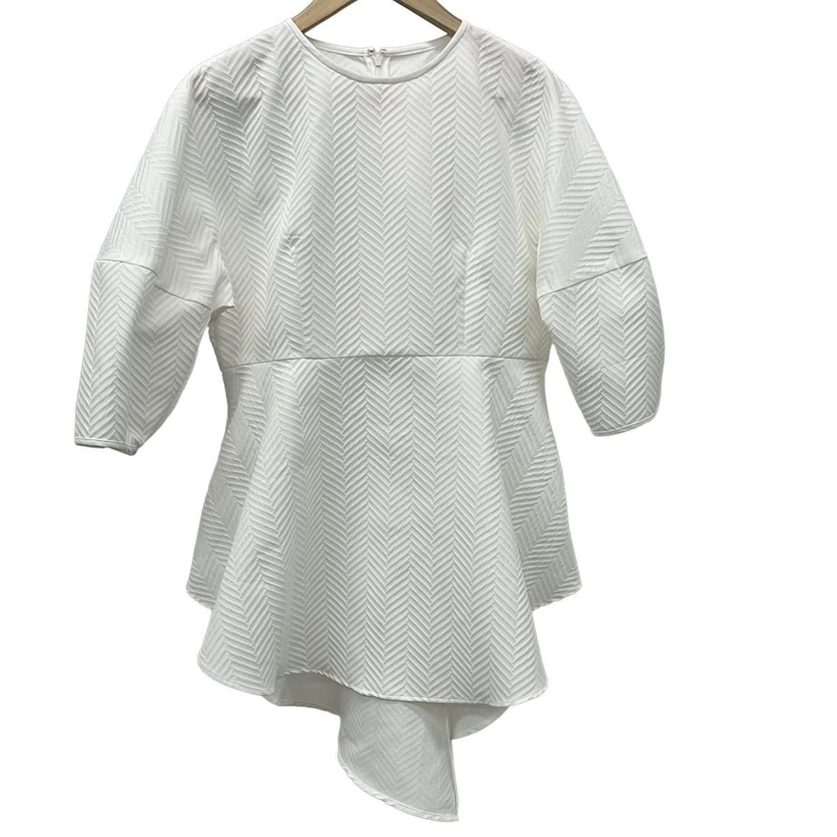 LE PHIL ルフィル チュニック サイズ1 S レディース 白 クルーネック 七分袖 変形デザイン