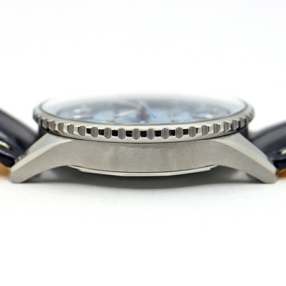  栄 ブライトリング ナビタイマー GMT 41 アイスブルー A32310171C1P1 腕時計 SS レザー 自動巻き メンズ ネイビー系 自動巻き時計 腕時計(アナログ)