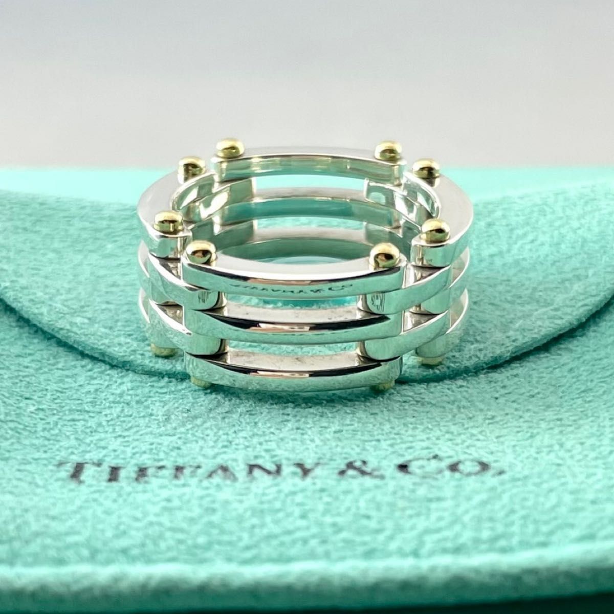 ティファニー 28号 ゲート リンク リング 925 750 XP 5 fe
