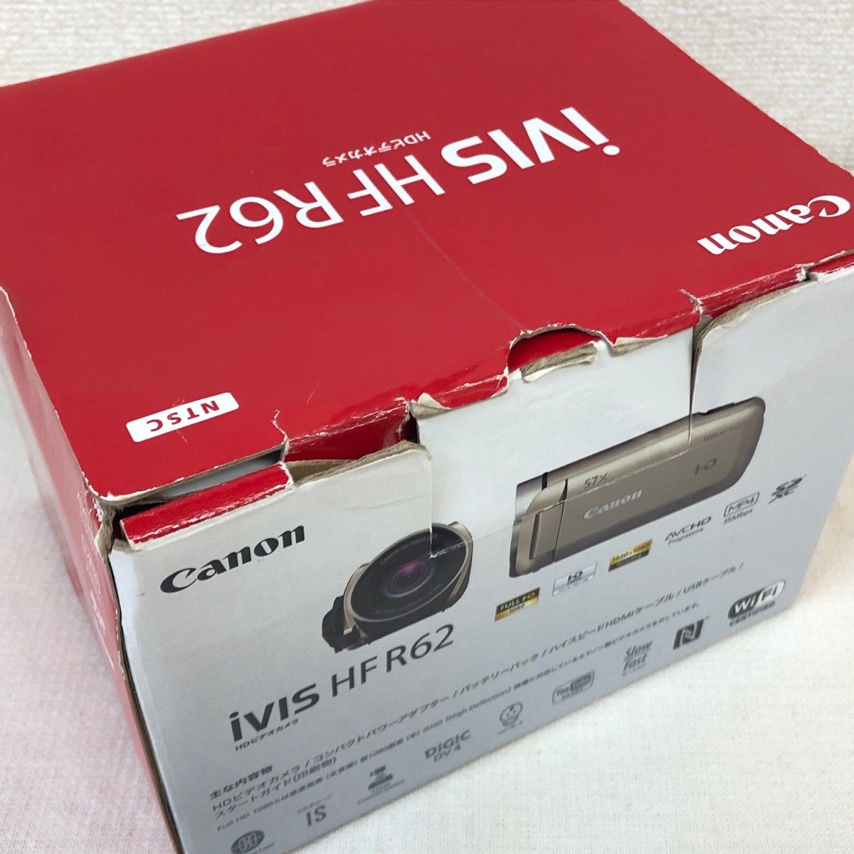  Canon キャノン ビデオカメラ iVIS HF R 62 光学32倍ズーム ベージュ HDビデオカメラ ● ビデオカメラ本体 ビデオカメラ