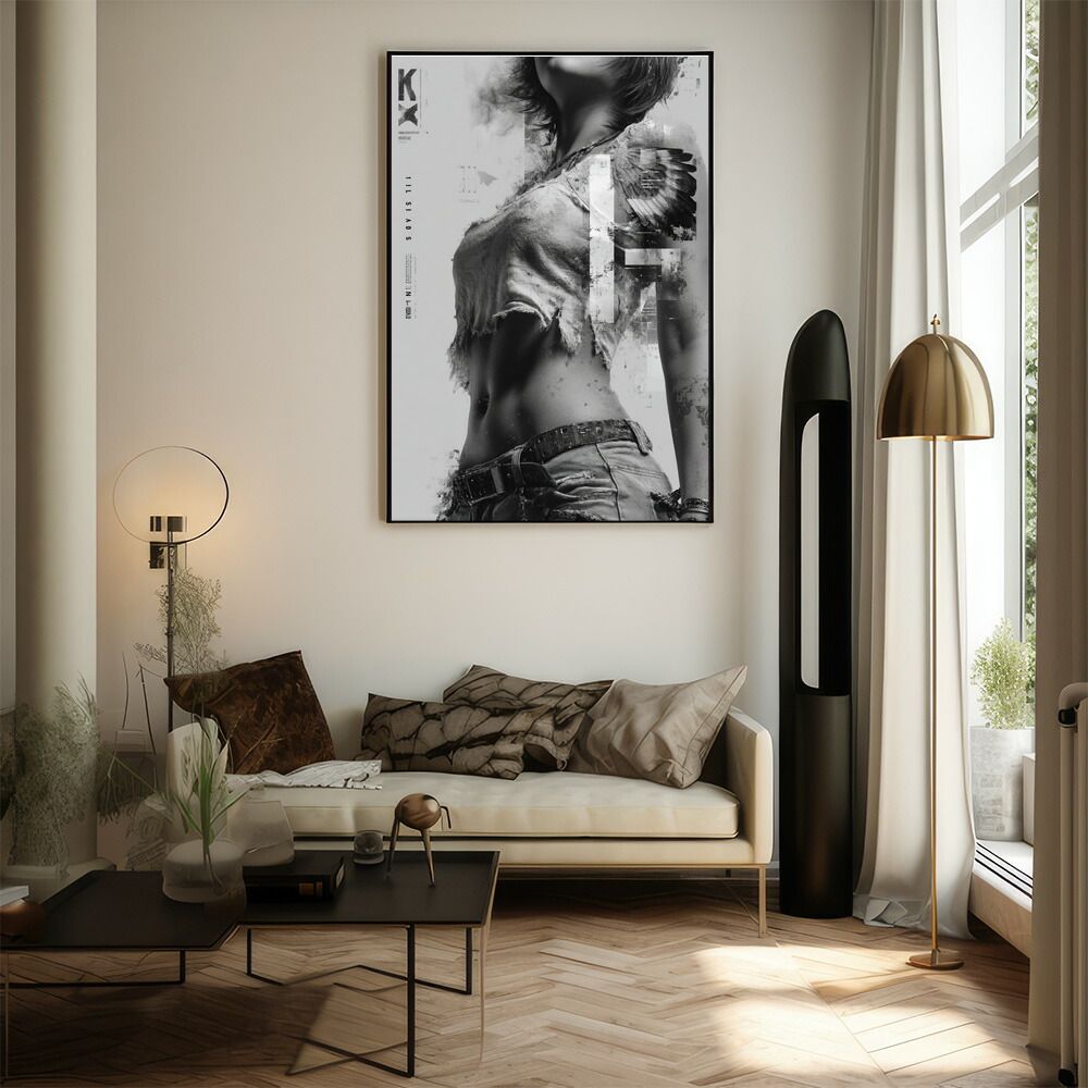 A2サイズ（約42x59cm）】【lm-poster-925】白黒 ポスター 女性