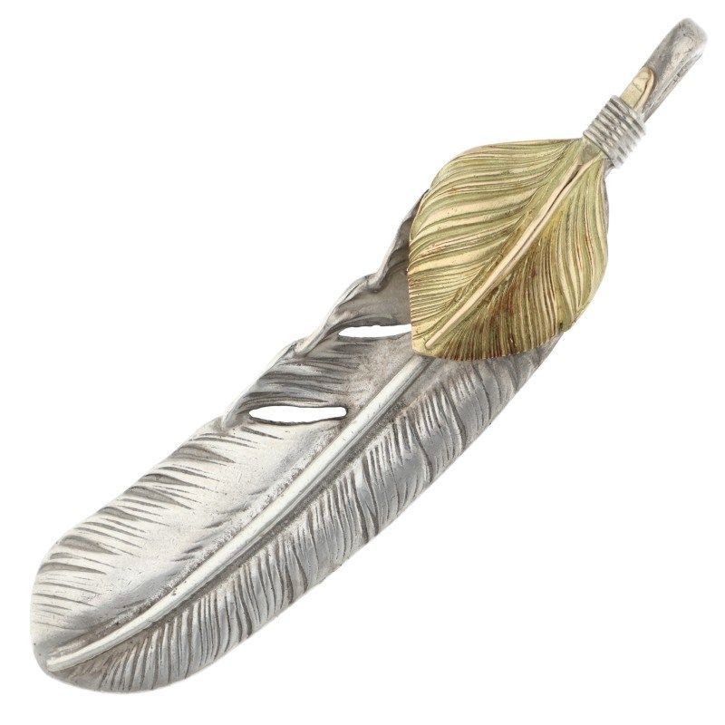 ゴローズ オールド上金特大フェザー 右向き ネックレストップ メンズ