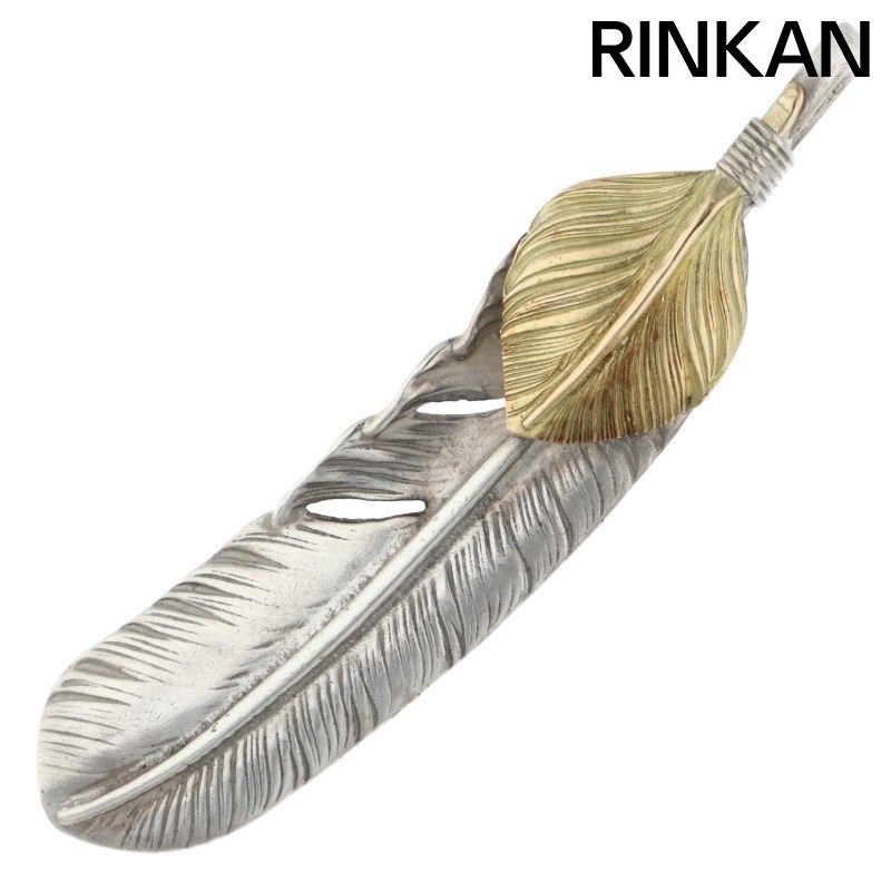 ゴローズ オールド上金特大フェザー 右向き ネックレストップ メンズ