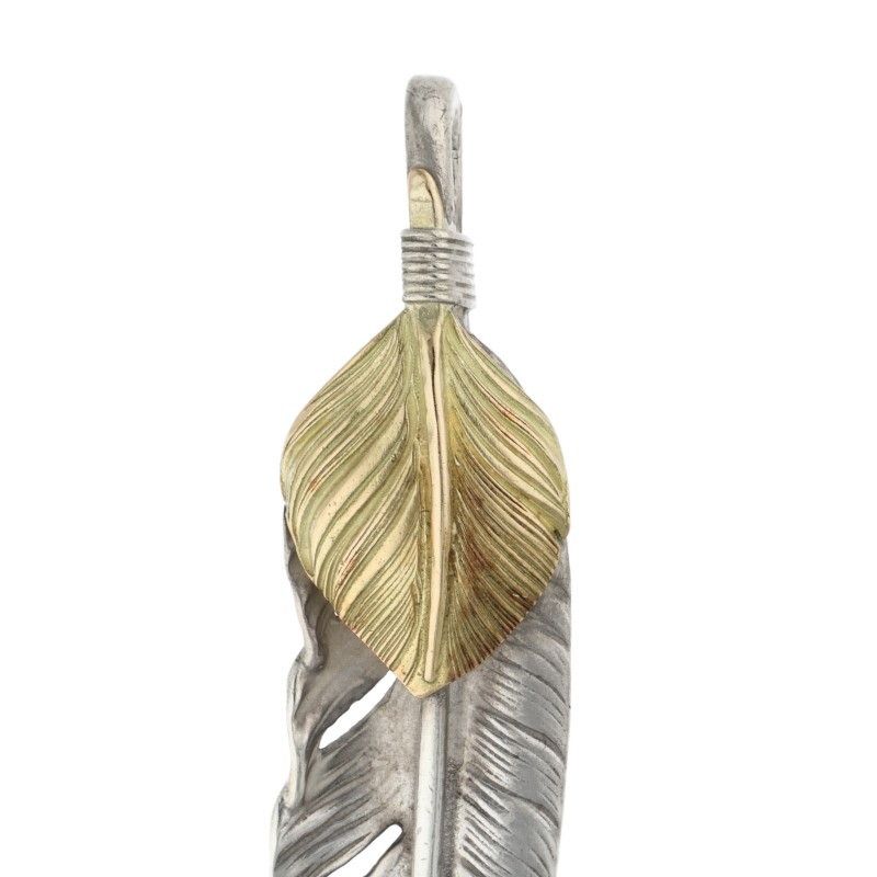 ゴローズ オールド上金特大フェザー 右向き ネックレストップ メンズ