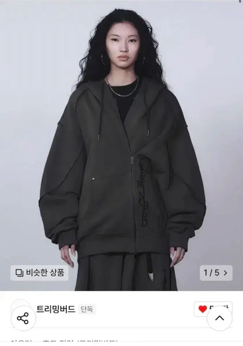 トリミングバード ジップアップ フィニシング スウェット フーディー ブラック