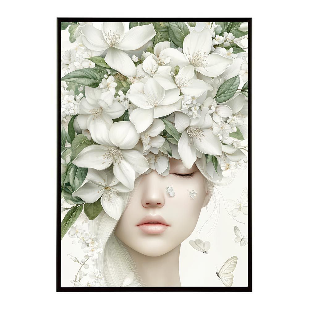 インテリア小物 【A1サイズ（約59x84cm）】【me-poster-54】アートフラワーレディ お花 ブーケ 女性 モデル 植物 ボタニカル 北欧 ポスター 用紙とサイズが選べる インテリア おしゃれ プリントポスター フォト イラスト