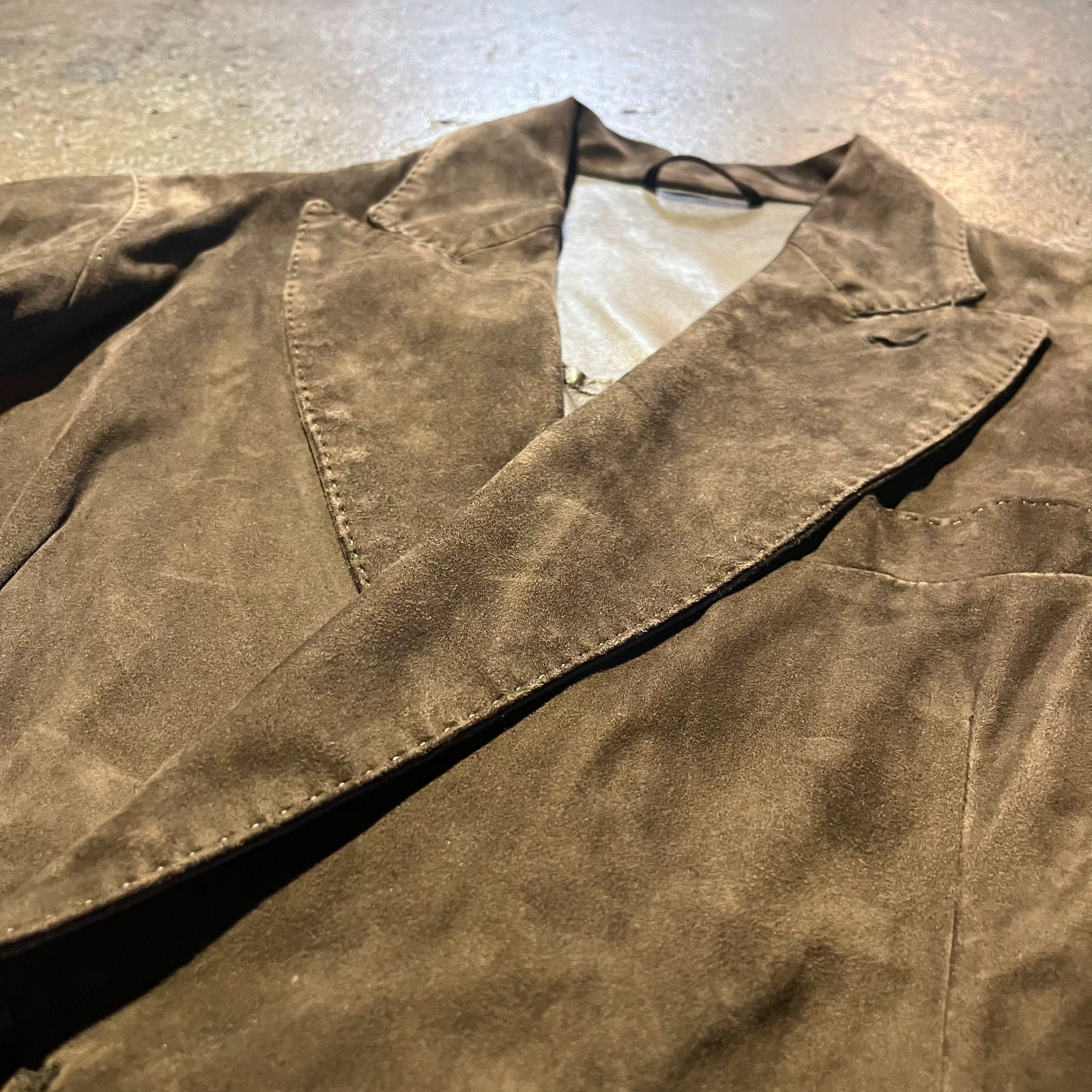 AVIGNON BEAMS F別注 スエードダブルブレステッドジャケット 46 