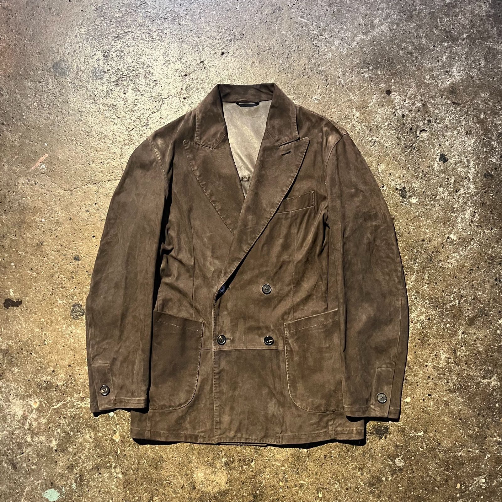 AVIGNON BEAMS F別注 スエードダブルブレステッドジャケット 46 