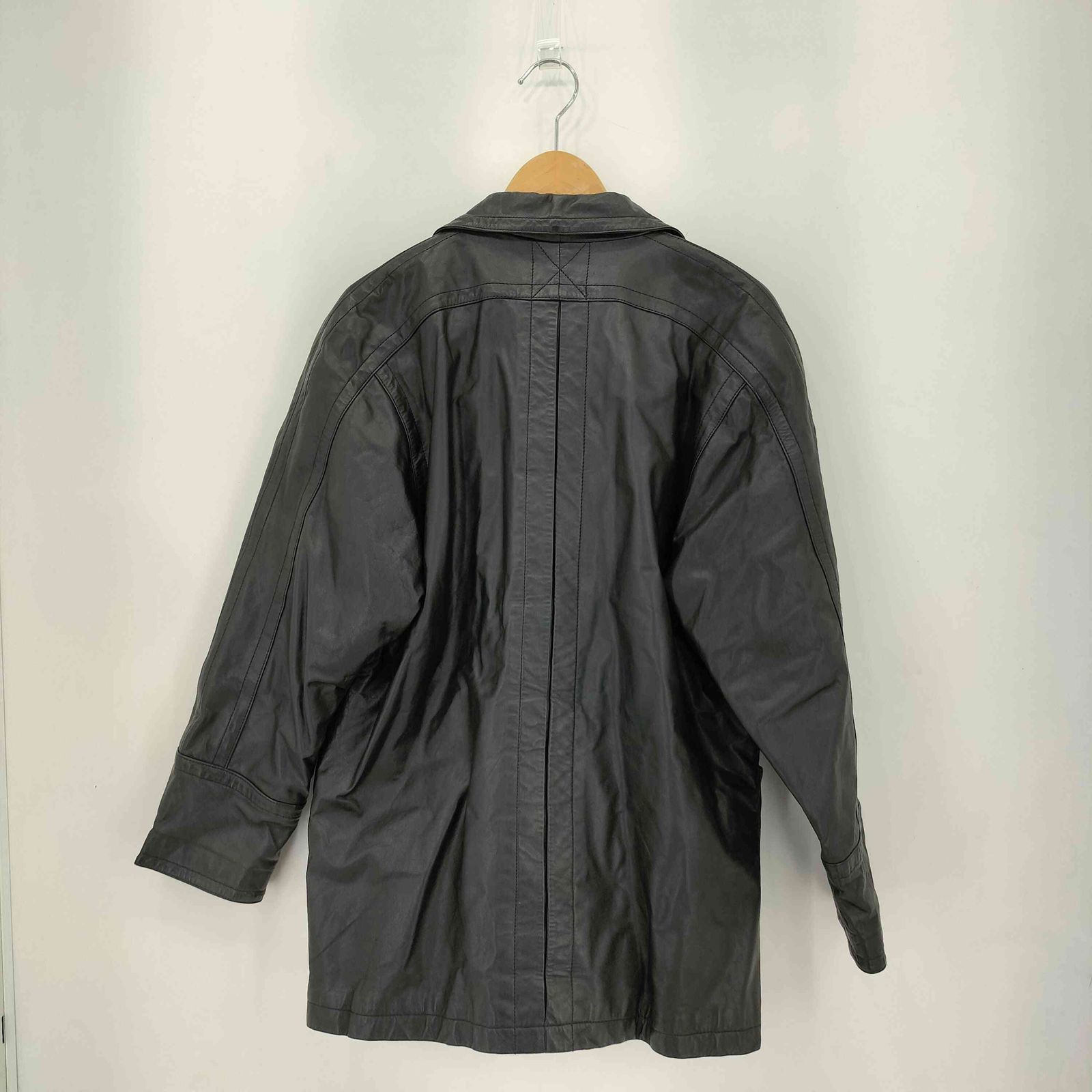 ユーズドフルギ USED古着 裏地キルティング ダブルフロント カウレザー