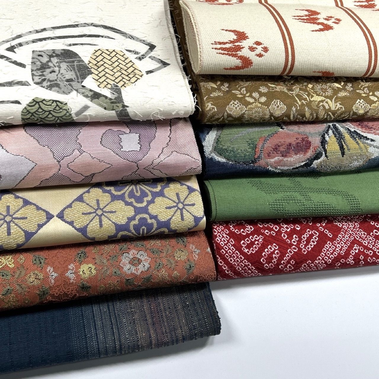名古屋帯 10枚 正絹 帯まとめ売り 同梱購入歓迎 リメイク用 着付け練習