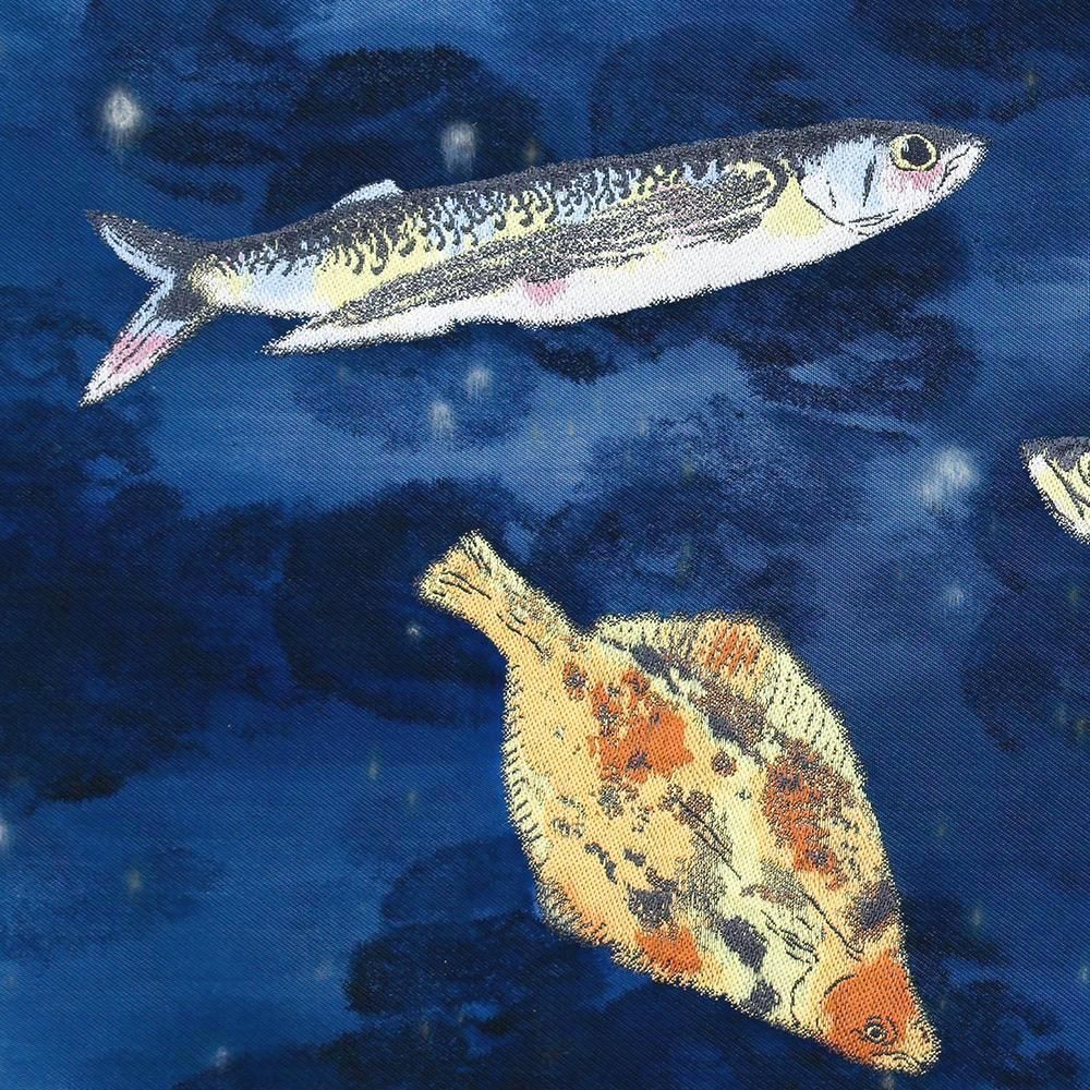 片岡鶴太郎 西陣織 限定100 君にふく來たれ 真作】【WISH】片岡鶴太郎「若狭の幸」西陣織 10号大 証明シール 〇