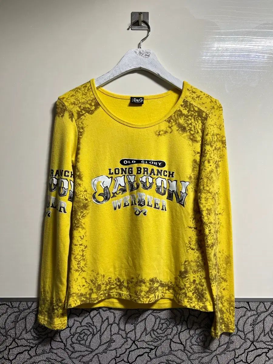 Y 2 k D G イェロー プリンティング 長袖 Tシャツ