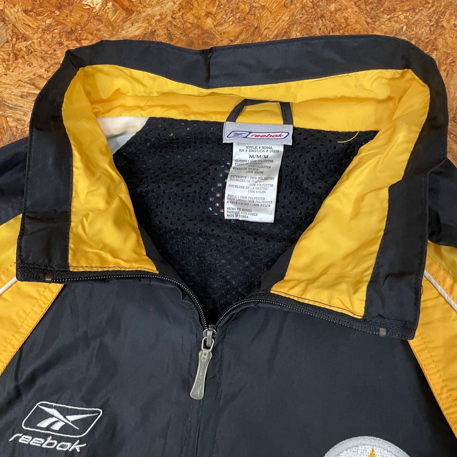 NFL オフィシャル Reebok PITTS BURGH STEELERS ナイロンジャケット M 