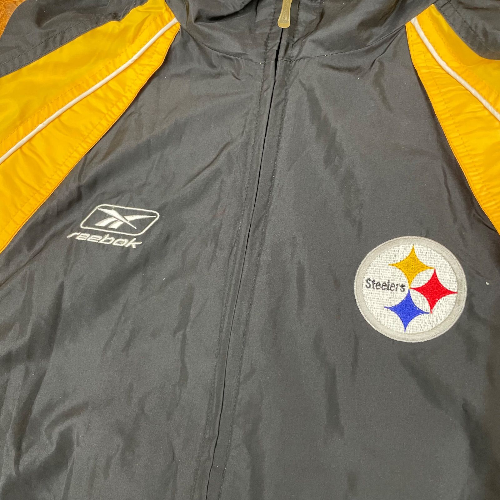 NFL オフィシャル Reebok PITTS BURGH STEELERS ナイロンジャケット M 