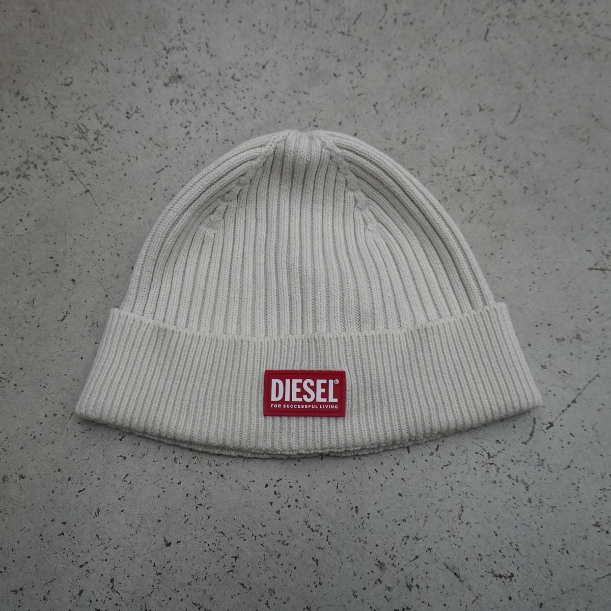 DIESEL diesel ニット帽 ビーニー アイボリー 白 DIESEL 白 ニット帽 DIESEL diesel ニット帽 ビーニー アイボリー 白