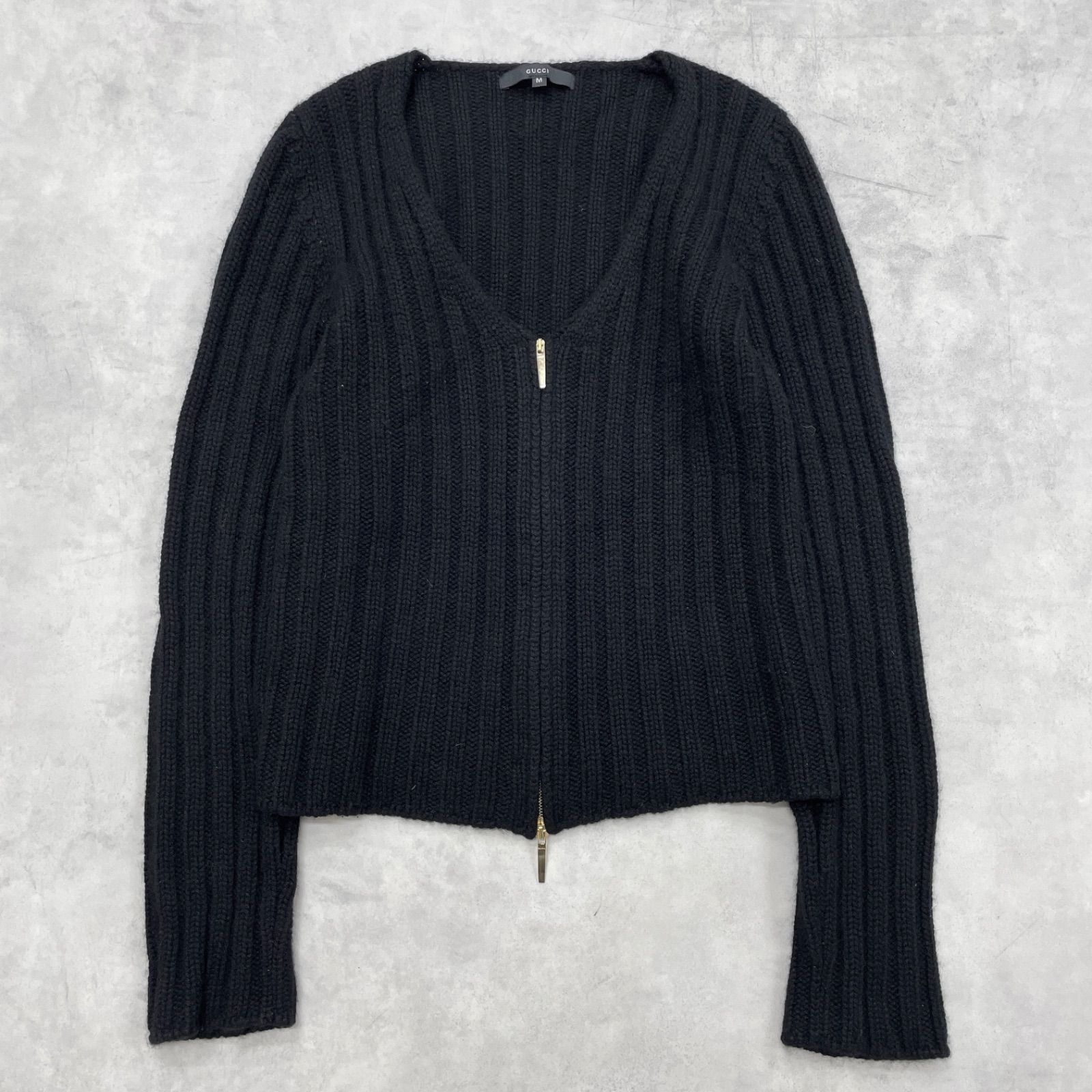 GUCCI グッチ カーディガン ニット リブ フロントジップ カシミヤ