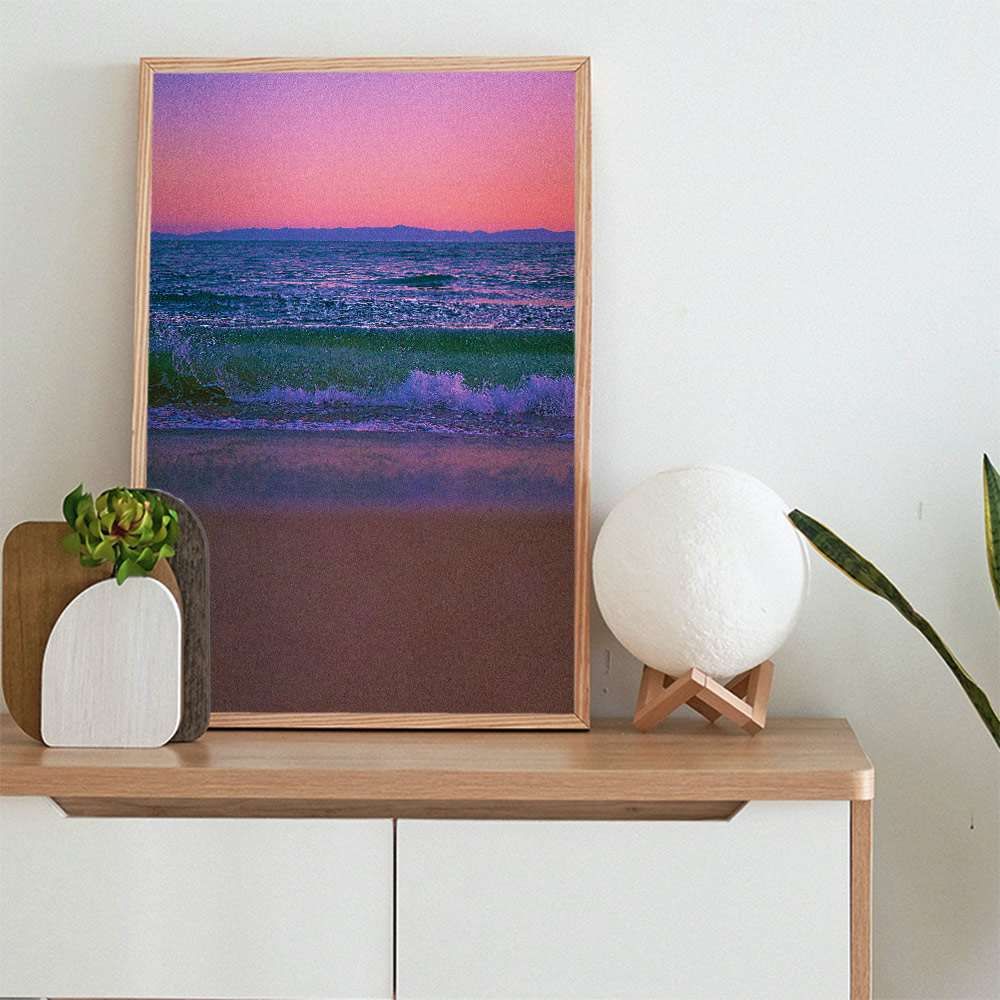 B3サイズ（約36x51cm）】【pbg-poster-5056】海 サーフ ビーチ 夕暮れ