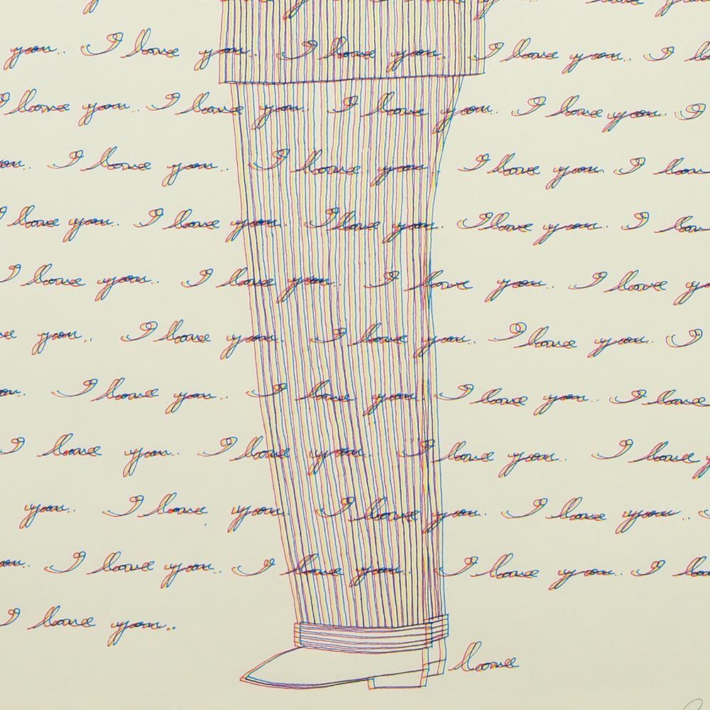 真作】【WISH】靉嘔「I love you」シルクスクリーン 約10号 直筆サイン