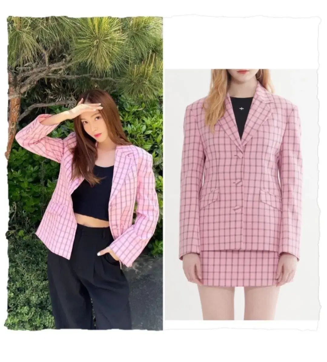 ブランアンドエクレール ピンク CHECK ジャケット s