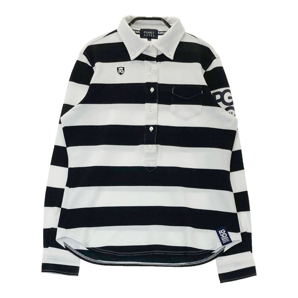 【美品】パーリーゲイツ　総柄 　長袖ポロシャツ　22年モデル　サイズ５　L相当 美品 PEARLY GATES パーリーゲイツ長袖ポロシャツ ピンク サイズ5