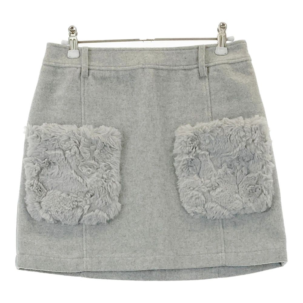 サイズ：S CALLAWAY キャロウェイ ウール混 ファーポケットスカート