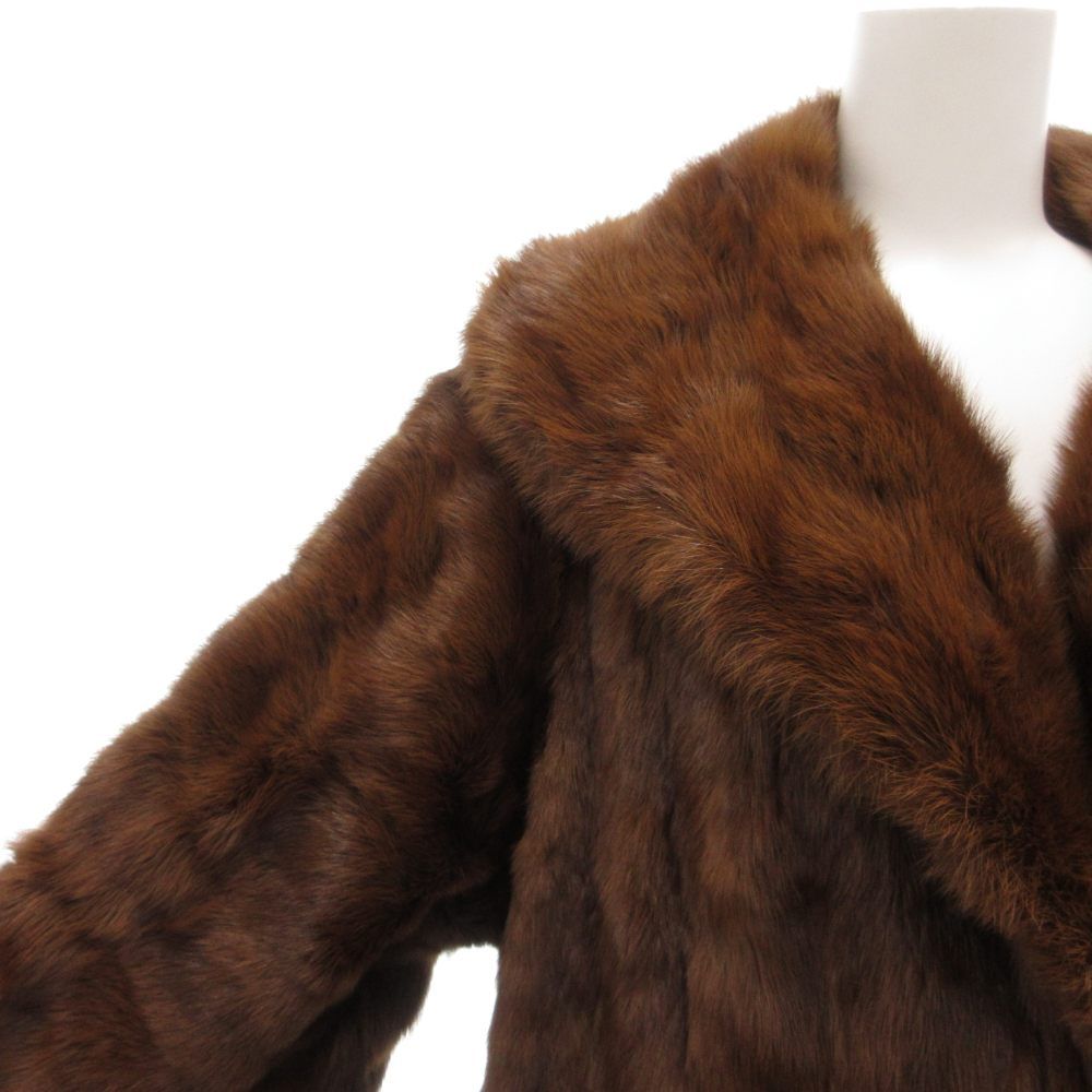キャセイ CATHAY ファーコート 毛皮 ミンクファー ロング丈 茶