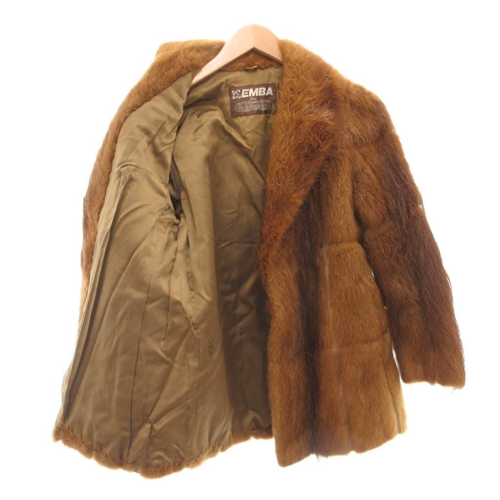 【ヌートリア 高級】 エンバ ファーコート 毛皮 シェアード 日本製 EMBA エンバ EMBA 毛皮コート シェアードミンクファー 長袖 ロング 総裏地