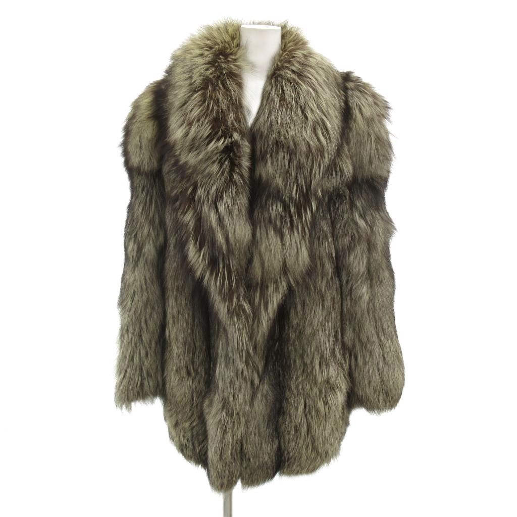 サガフォックス SAGA FOX 金サガ ロイヤル ファーコート 毛皮 シルバーフォックス ミドル ハーフ丈 UO GY 18