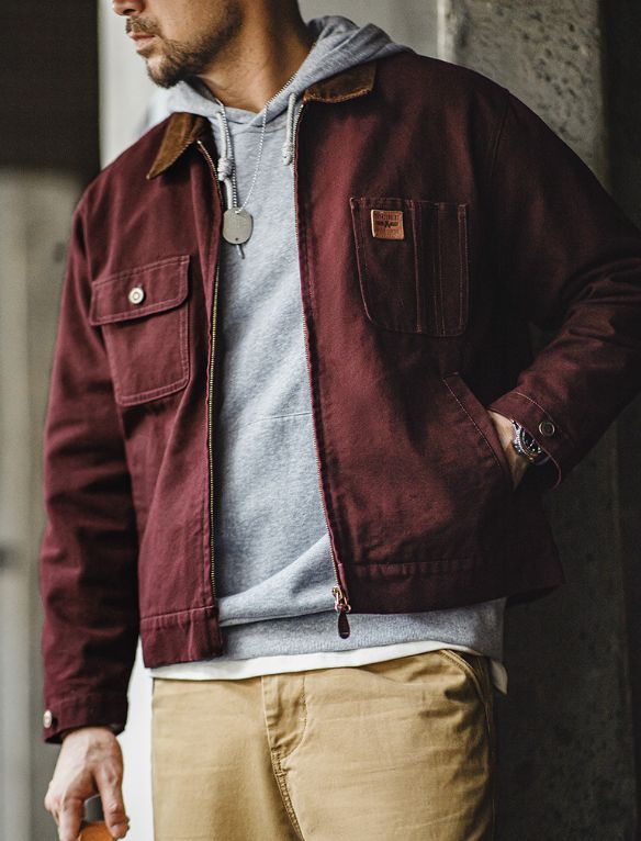 ジャケット メンズ コーデュロイ襟 ブルゾン 防寒 防風 秋 冬