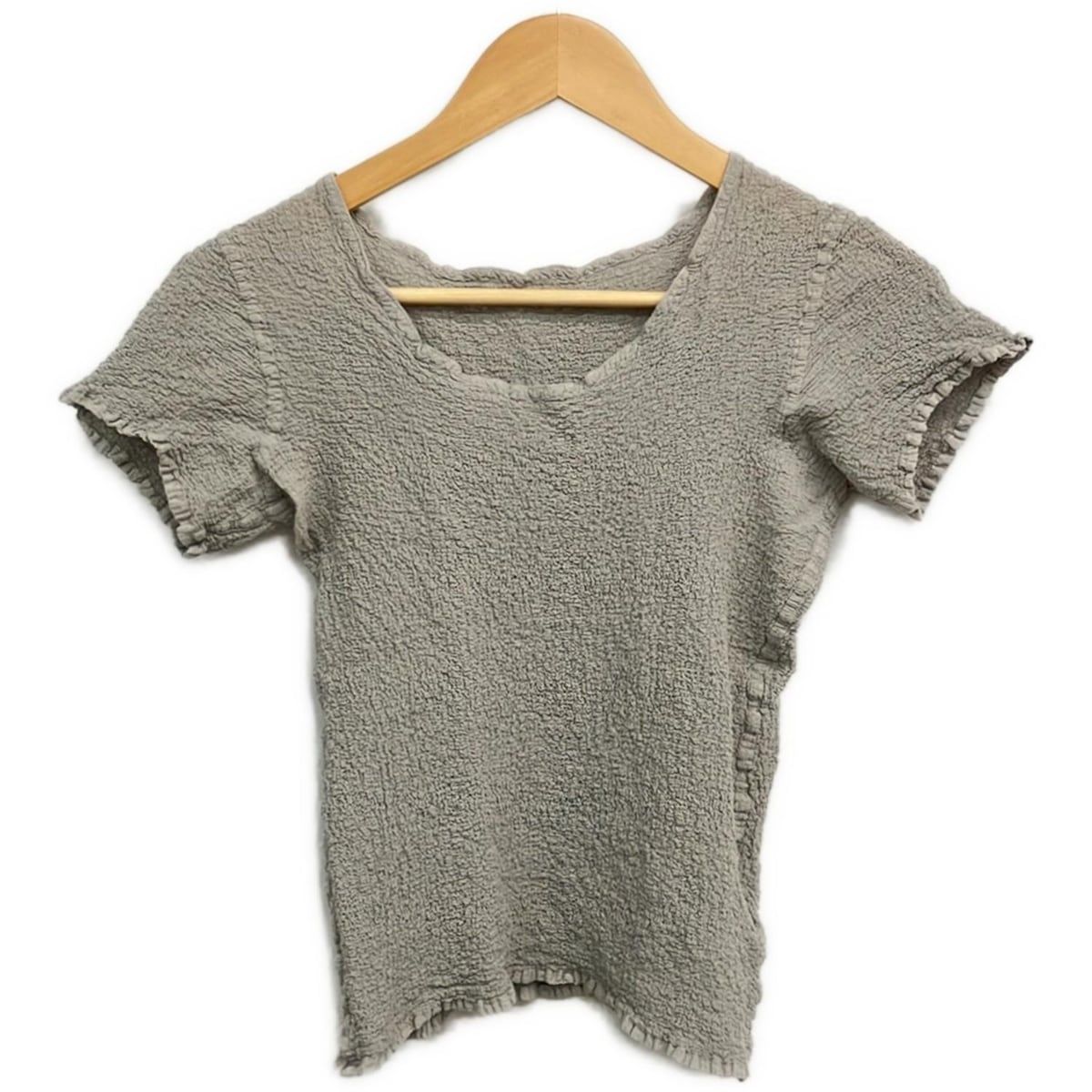 me ISSEY MIYAKE ミー イッセイミヤケ 半袖カットソー レディース グレー クルーネック