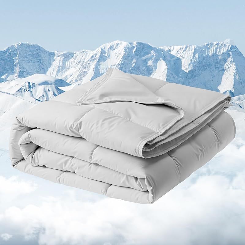 羽毛布団 夏用 掛け布団 セミダブル 90％ダックダウン 通気性 洗える ATOPEN 肌掛け布団 裸で使える 雲のように軽い 抗菌防臭加工 20℃～40℃推奨 8ヶ所固定ループ付き サイズ 170 cm*210 cm 超軽量0.95 kg グレー