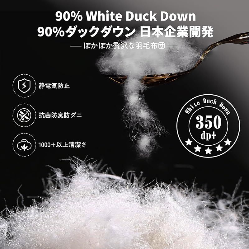 羽毛布団 夏用 掛け布団 セミダブル 90％ダックダウン 通気性 洗える ATOPEN 肌掛け布団 裸で使える 雲のように軽い 抗菌防臭加工 20℃～40℃推奨 8ヶ所固定ループ付き サイズ 170 cm*210 cm 超軽量0.95 kg グレー