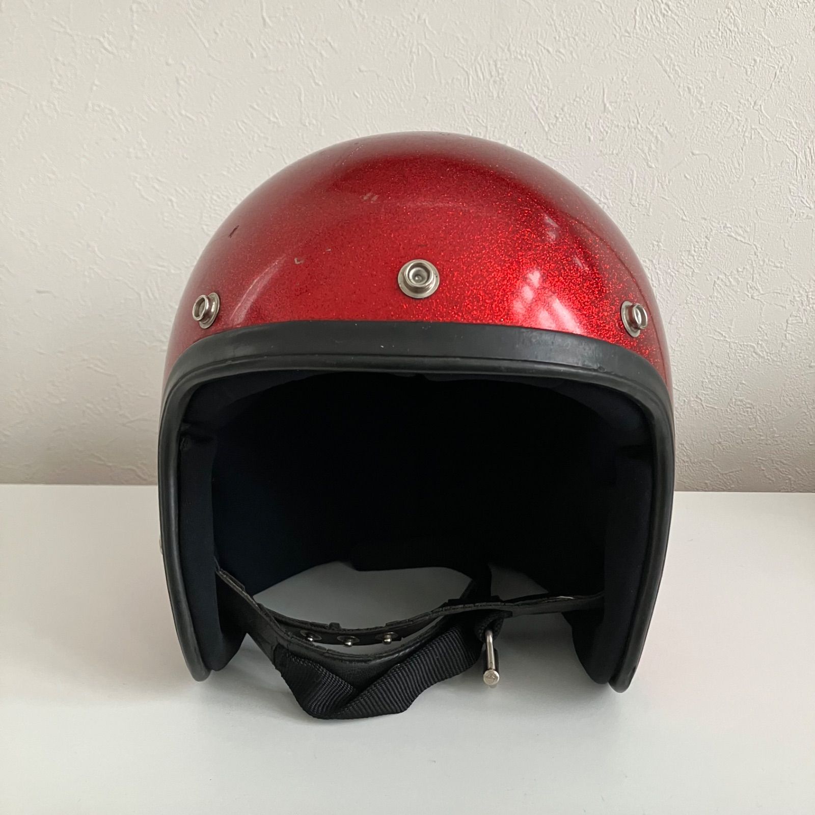 SHOEI DS D-3☆レッド XLサイズ ラメ ビンテージヘルメット 70年代 
