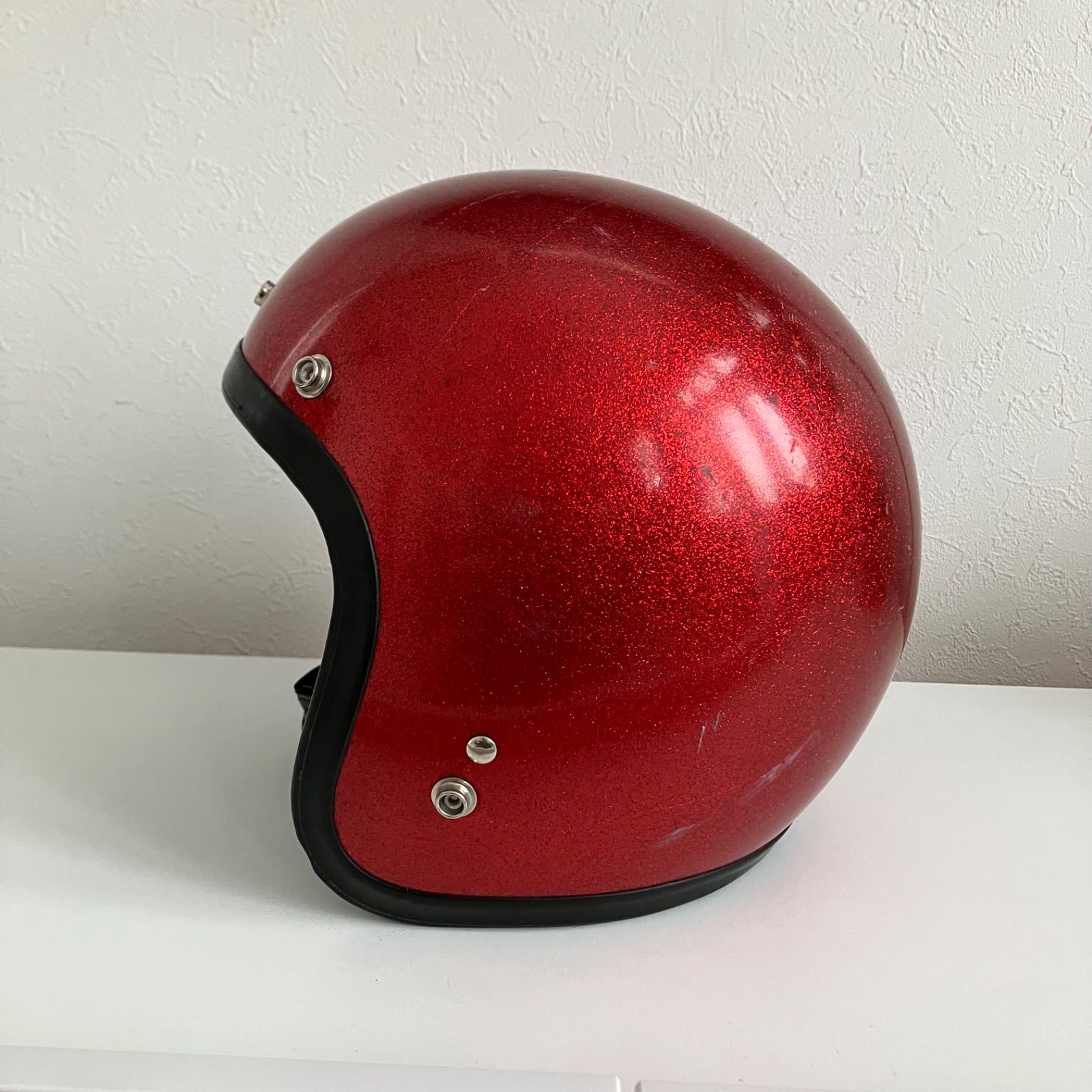 SHOEI DS D-3☆レッド XLサイズ ラメ ビンテージヘルメット 70年代