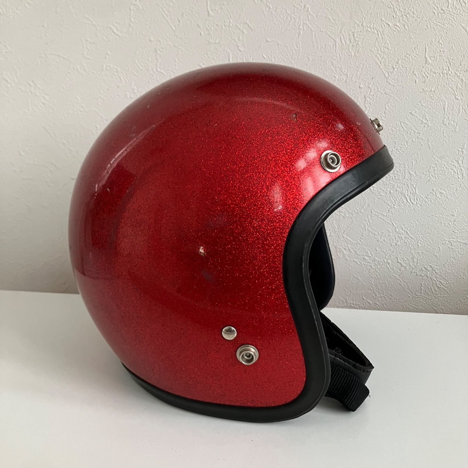 SHOEI DS D-3☆レッド XLサイズ ラメ ビンテージヘルメット 70年代
