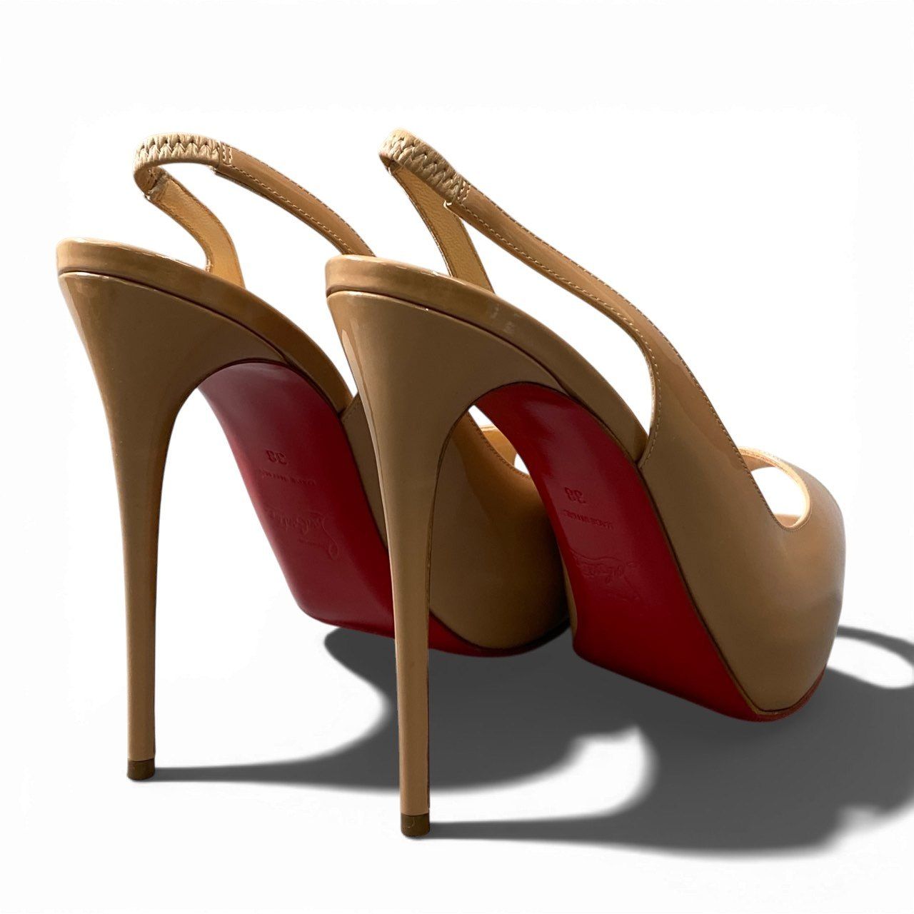 3a5【美品】christianlouboutin クリスチャンルブタン オープントゥ 