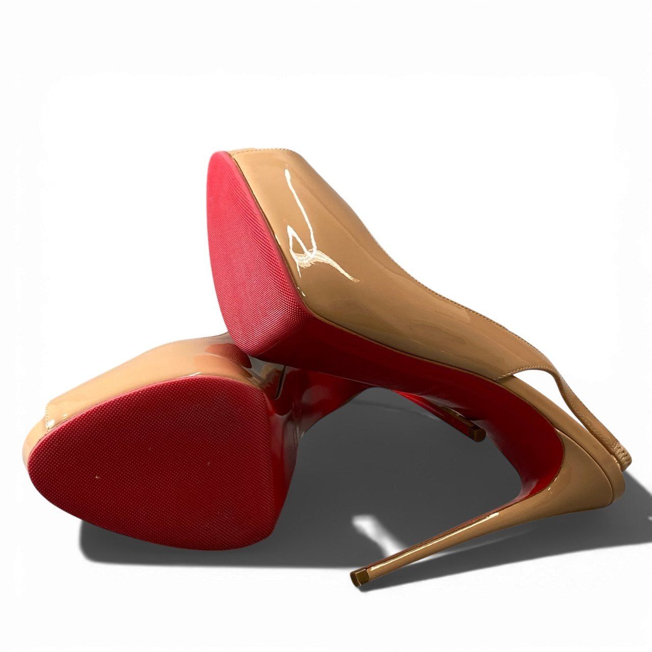 3a5【美品】christianlouboutin クリスチャンルブタン オープントゥ 