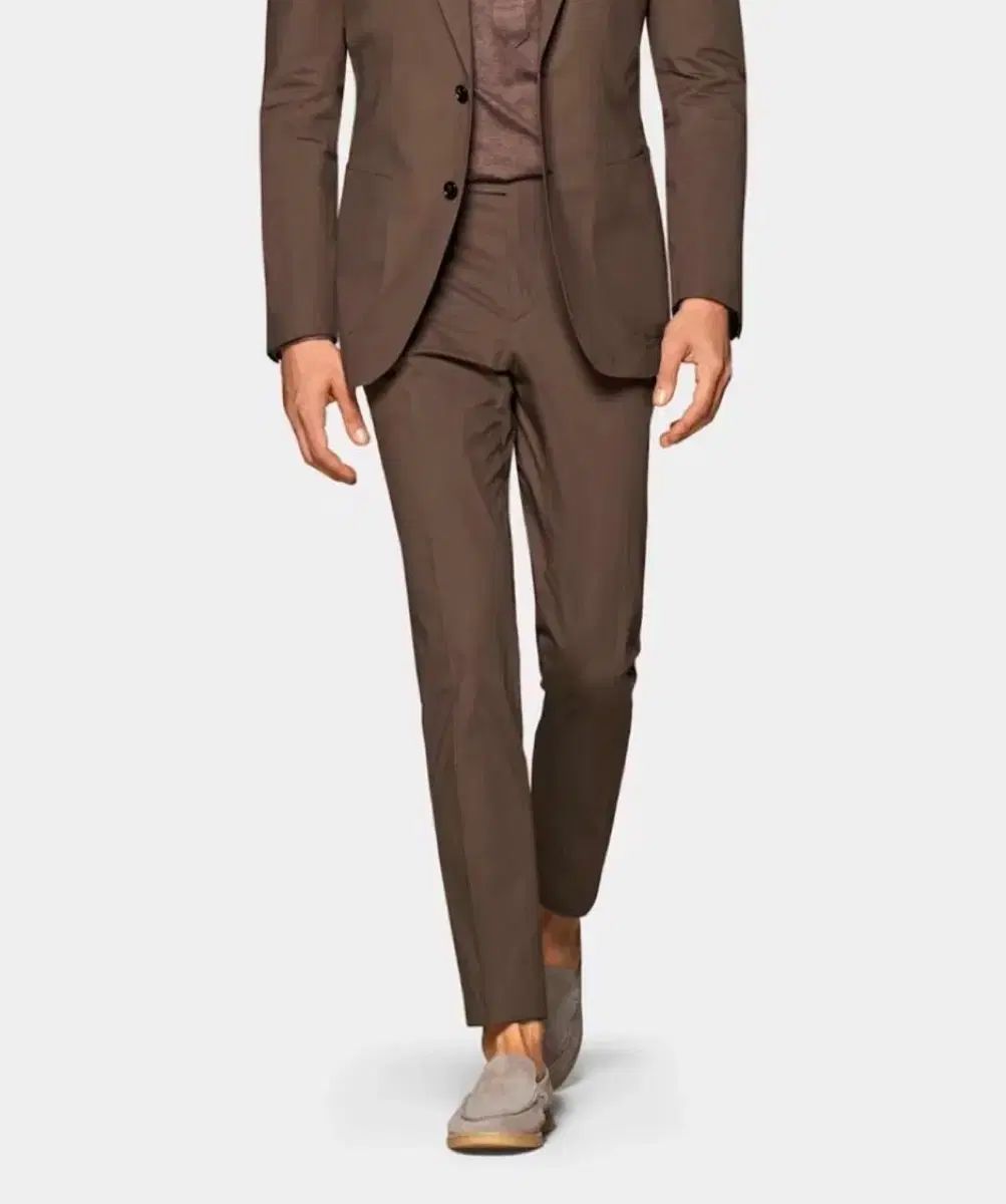 スーツサプライ ブラウン コットン パンツ