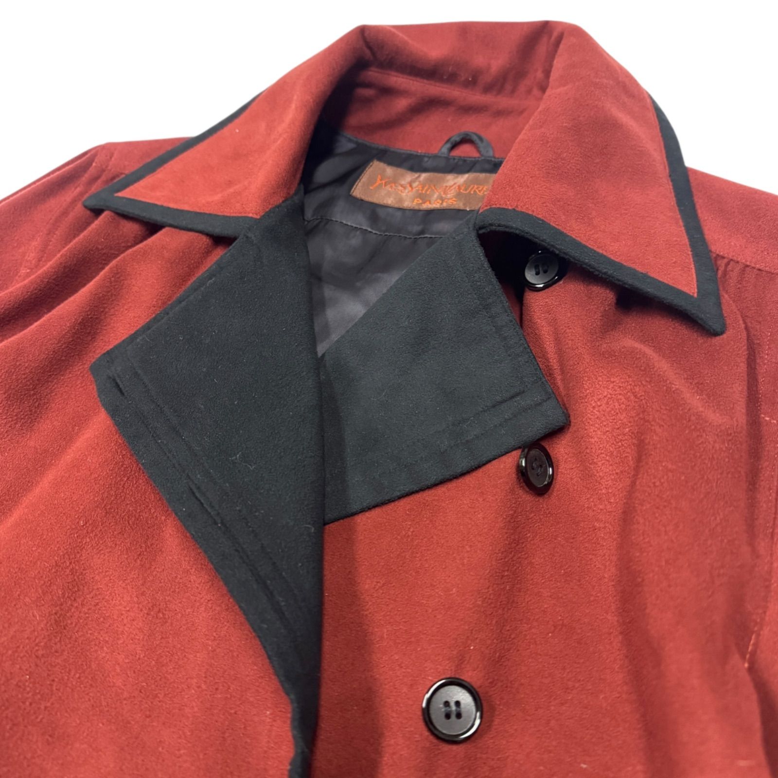 希少 美品 YVES SAINT LAURENT イヴサンローラン バイカラー フェイク