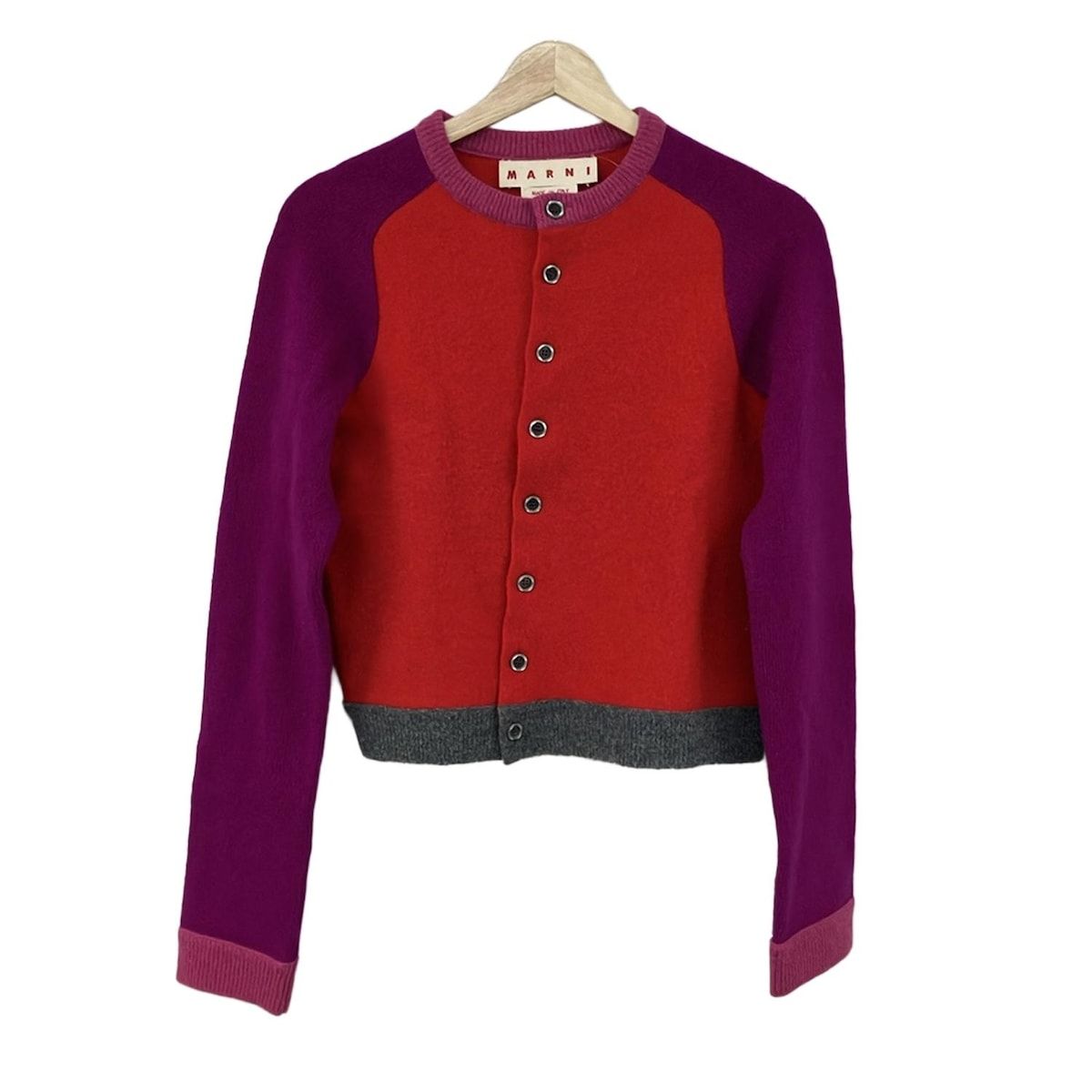 MARNI マルニ カーディガン サイズ40 M レディース レッド パープル マルチ 長袖