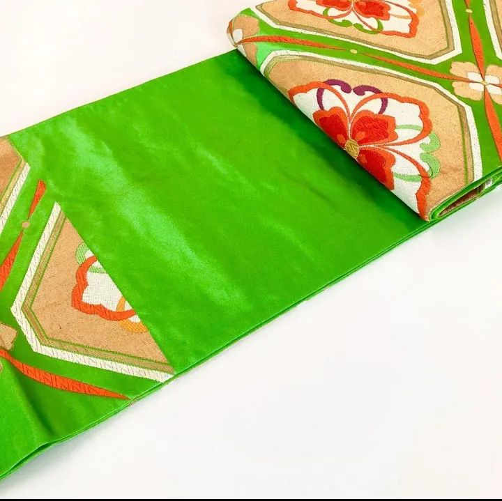 5233］袋帯 花菱吉祥文様 金彩 刺繍 六通 正絹 着物 フォーマル - メルカリ