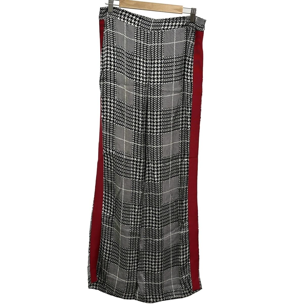 HERRERA キャロリーナ ヘレラ パンツ サイズ6 M レディース 黒 ライトグレー レッド フルレングス