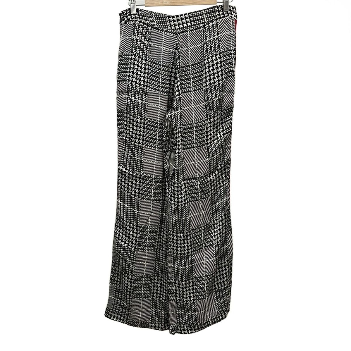 HERRERA キャロリーナ ヘレラ パンツ サイズ6 M レディース 黒 ライトグレー レッド フルレングス