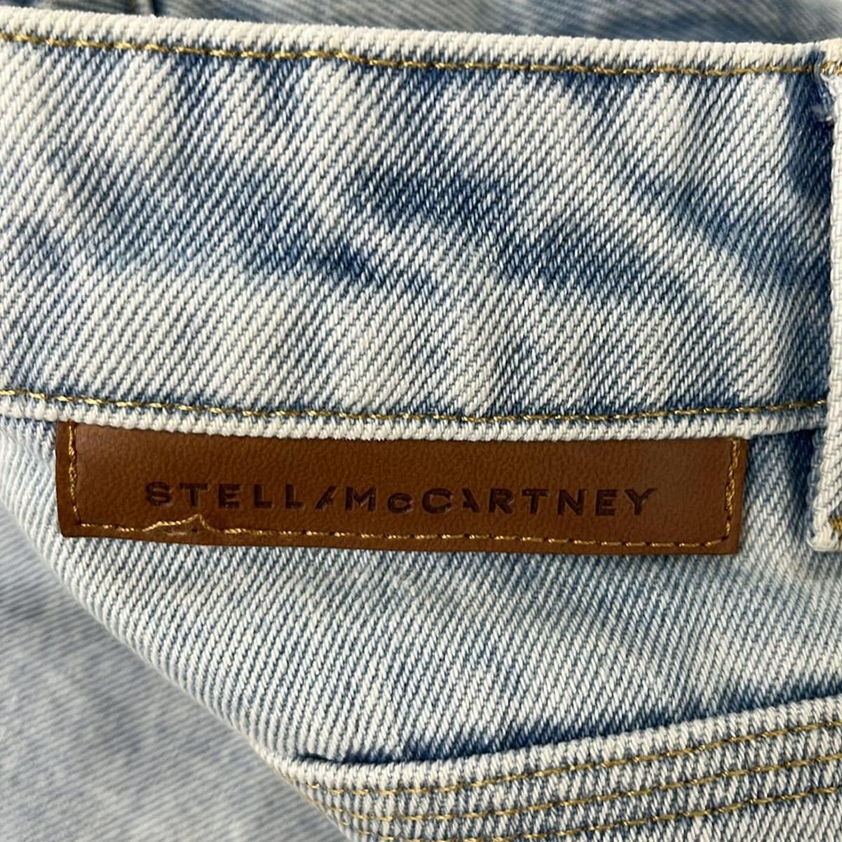  stellamccartney ステラマッカートニー ジーンズ サイズ28 L レディース ライトブルー フルレングス 切りっぱなし加工 ストレートデニム デニム ジーンズ