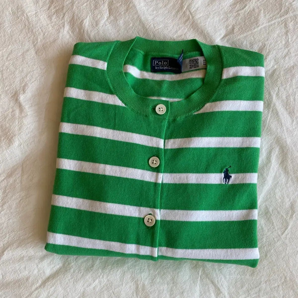 ポロ ラルフ ローレン レディース ストライプ コットン ブレンド カーディガン