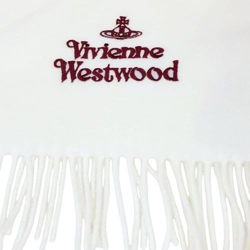 Vivienne Westwood MUFFLER ヴィヴィアン ウエストウッド ウールマフラー WOOL マフラー ロゴ刺繍入 ホワイト mm