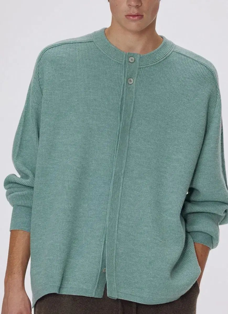 ウマムン ラウンドネック カーディガン ミント M