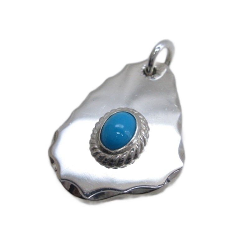 タディ キング TADY KING ターコイズ ネックレス トップ たたき 銀縄 SILVER シルバー